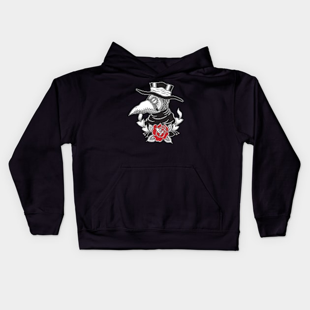 Plague Dr. - Black & White Kids Hoodie by TheBrandedBeast